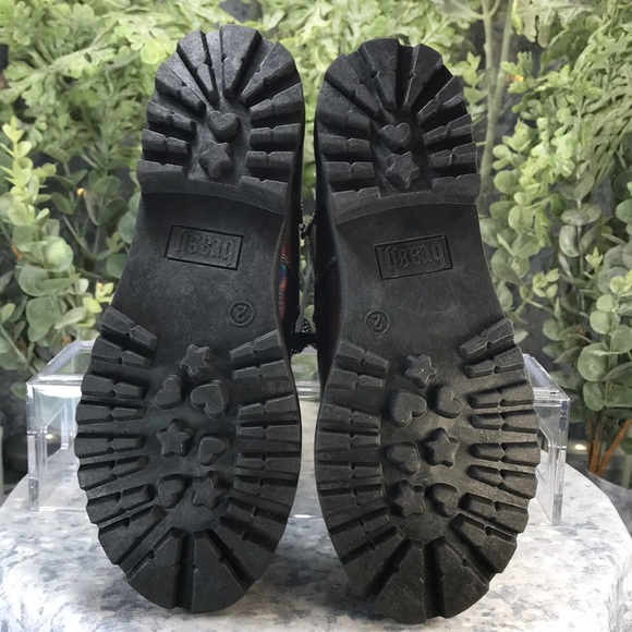 Brash Jet Fashion Lug Boots Iridescent Bronze Zip & Laces Combo Girls 2 NWT&NIB - Picture 8 of 10